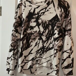Zella Black and White Marble Print Sweatshirt